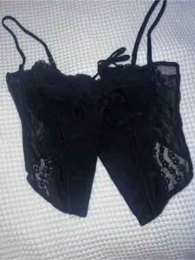 Edikted Black Lace Bustier Corset Top